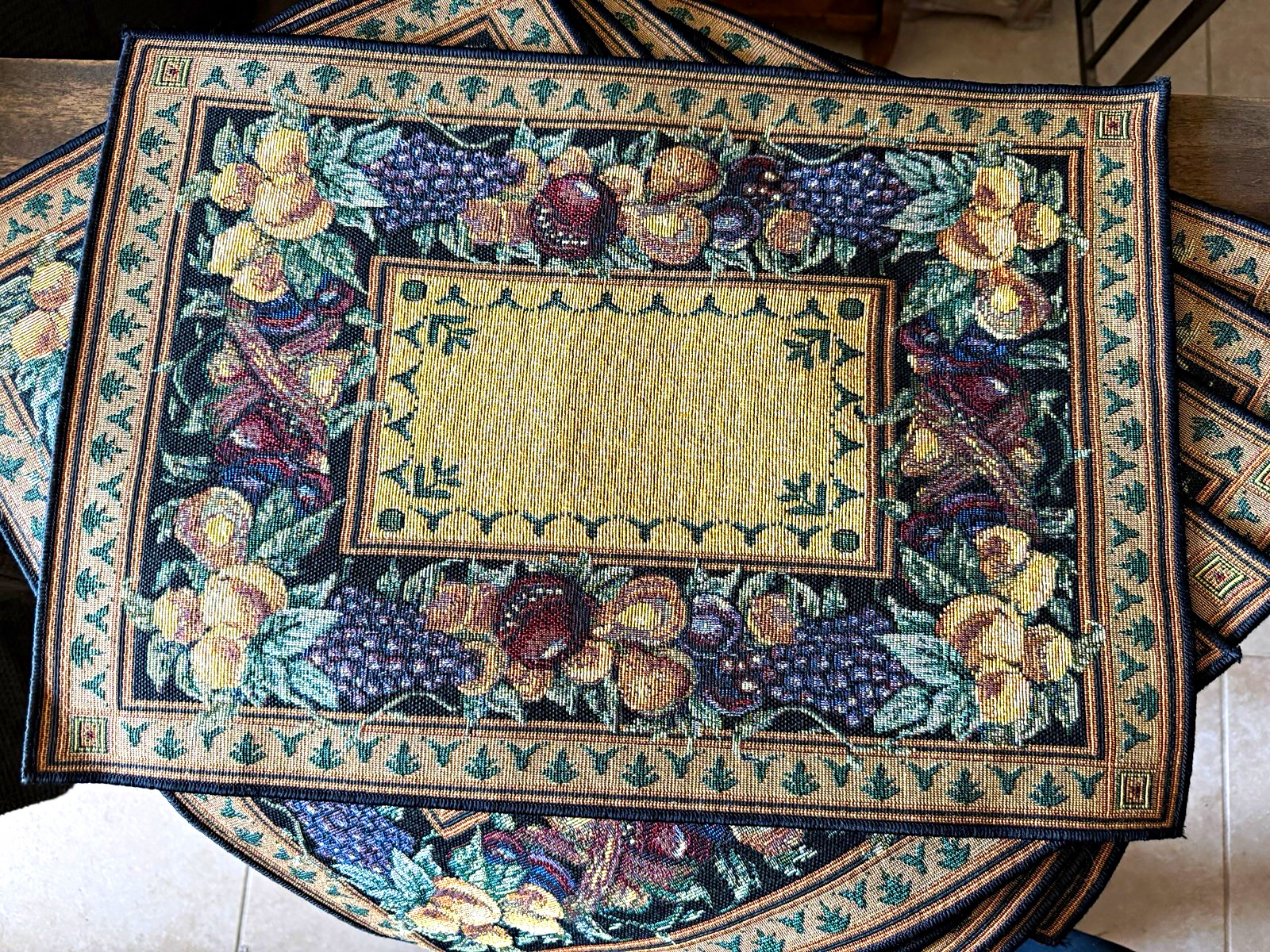 Set of 8 Vintage MWW “Old World Italy” Woven Jacquard Tapestry Placemats- Unused