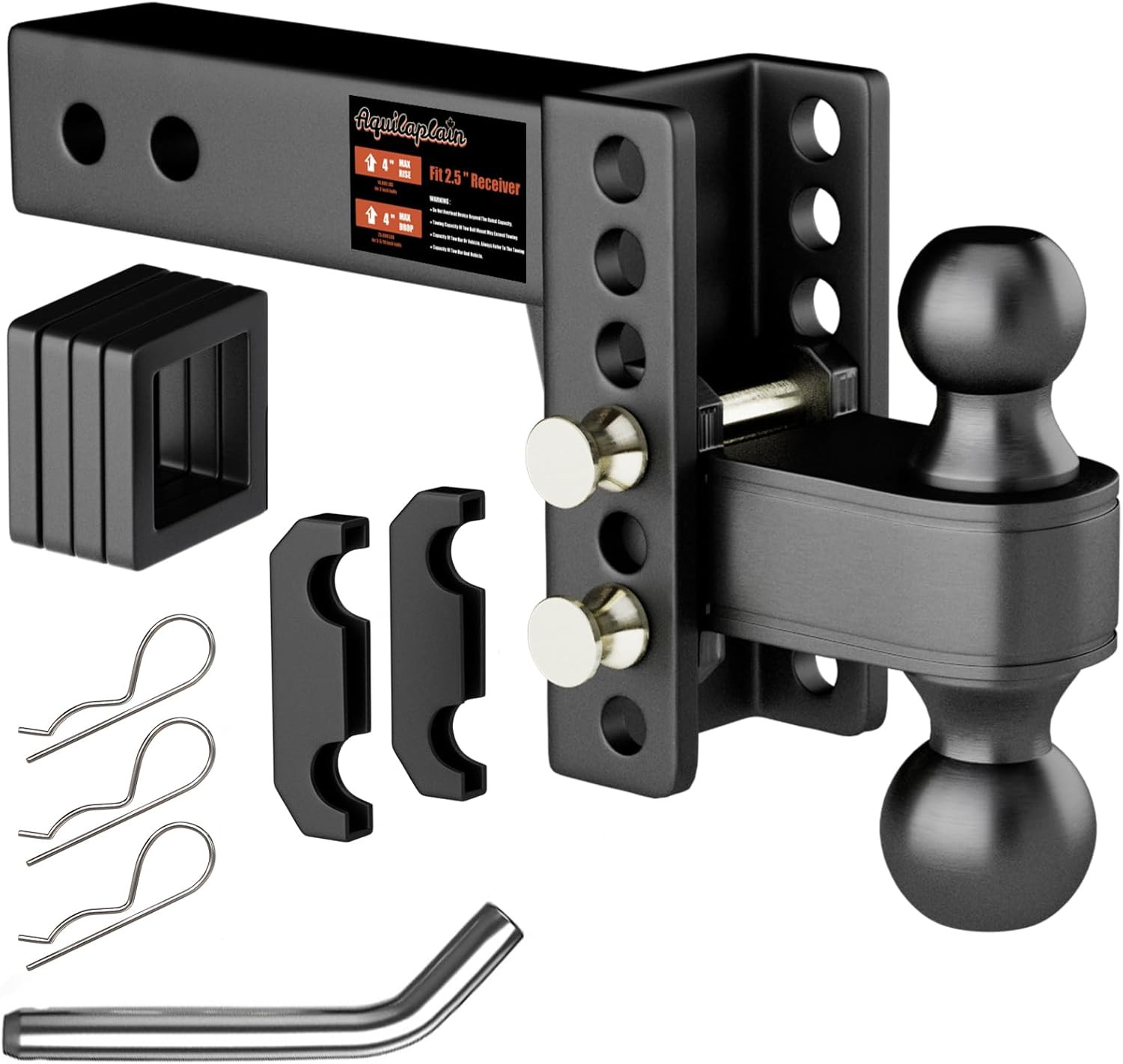 2.5 inch Adjustable Trailer Hitch 2-1/2 Receiver Drop Hitch Fits 2.5