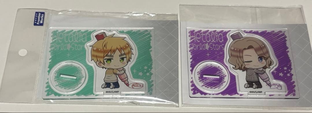 Hetalia Acrylic Stand Set UK France Official Character Merch, Good Condition