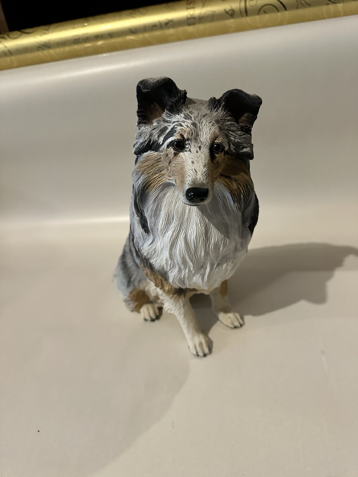 RARE The Danbury Mint Dog Statue Blue Merle Sheltie  Great Condition