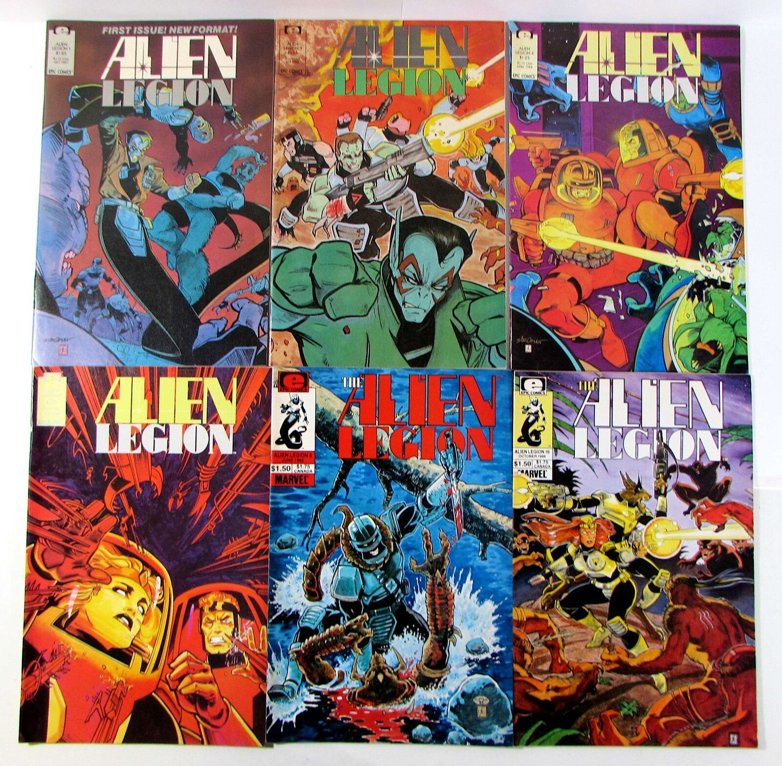 Alien Legion Lot of 6 #1,3,4,8,8,16 Marvel (1986) 1st Series Comic Books