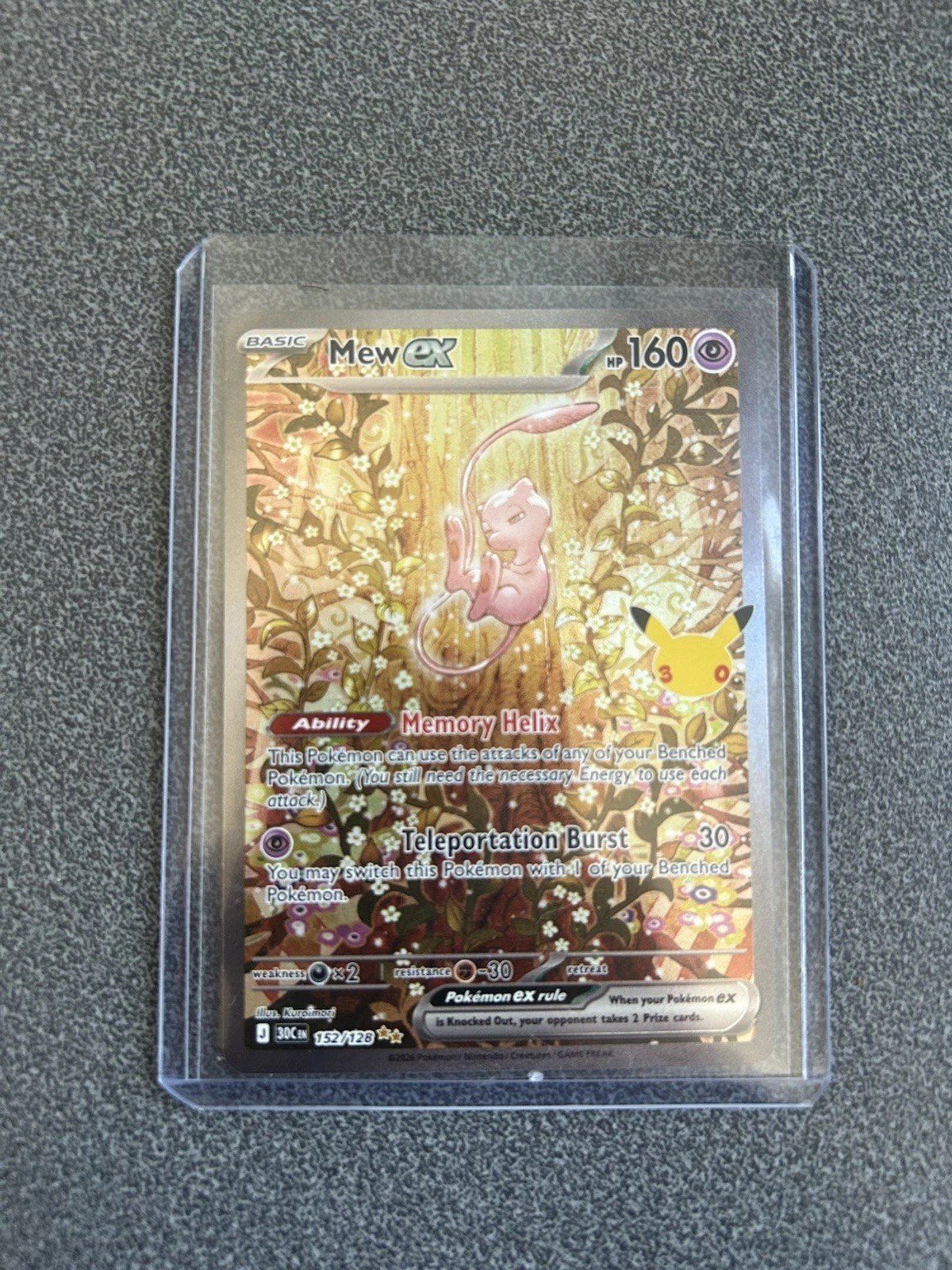Pokémon TCG Mew ex 152/128 30th Celebrations Ultra Rare Full Art Holo