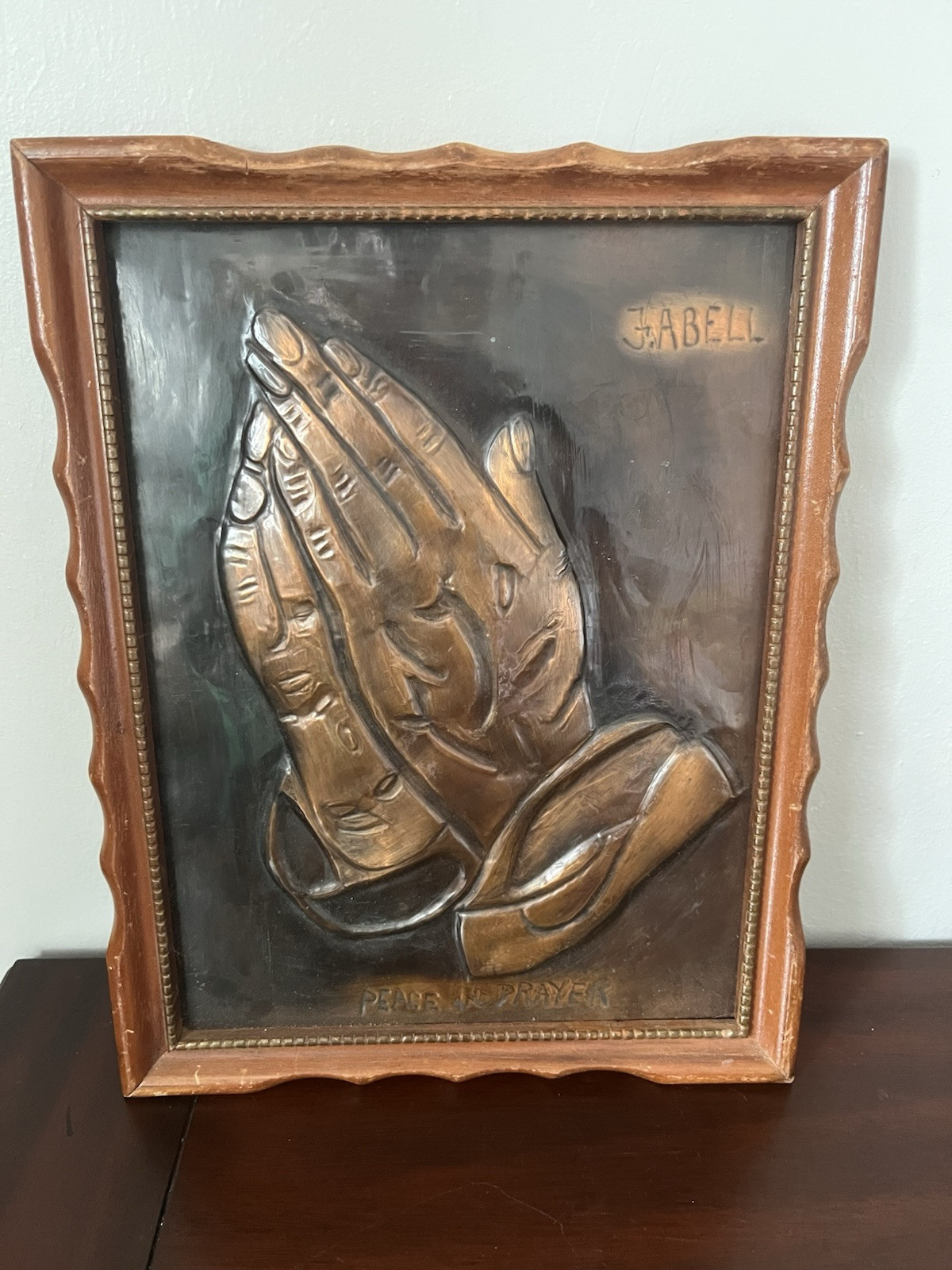 Peace And Prayer Vintage Cooper Praying Hands Wall Art - F Abell 