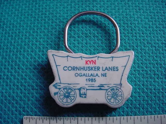 Vintage 1985 Cornhusker Lanes Bowling Alley Ogallala Nebr. Keychain Key Ring Fob Vintage 1985 Cornhusker Lanes Bowling Alley Ogallala Nebr. Keychain Key Ring Fob