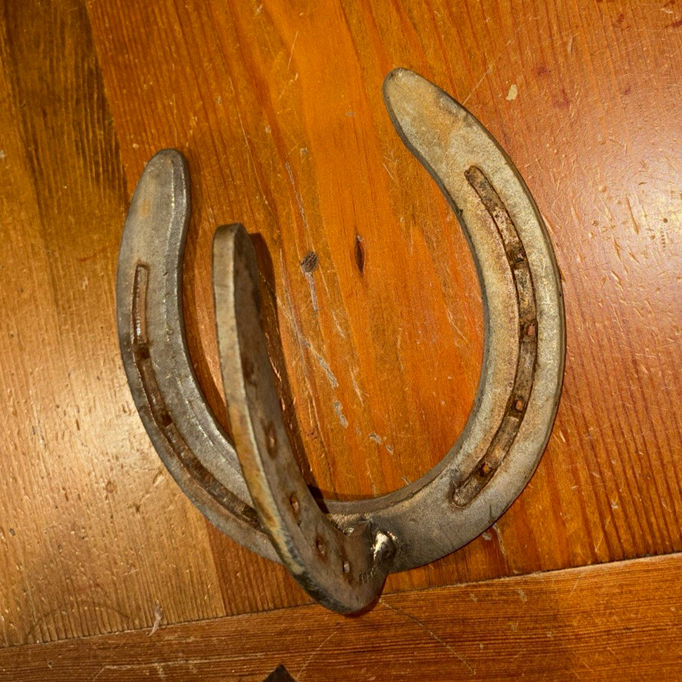 Vintage Western Americana Rustic Wall Art Horseshoe Hook Decor