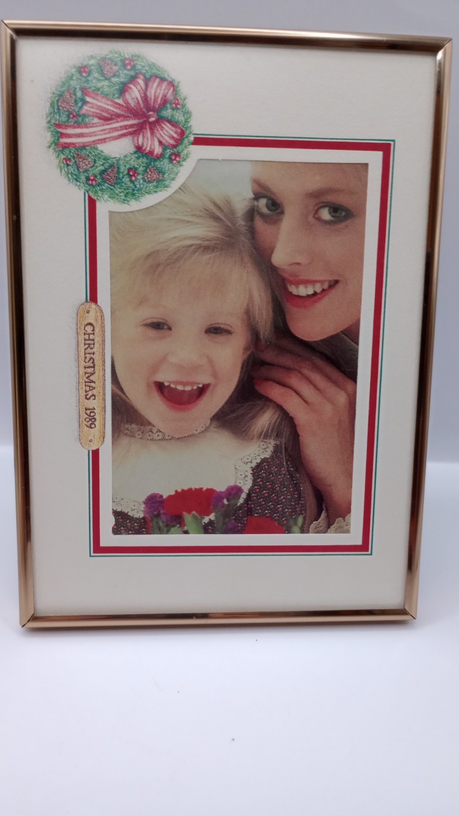 Vintage Burnes Solid Brass Picture Frame Original Insert Tabletop Box 5 x 7 in