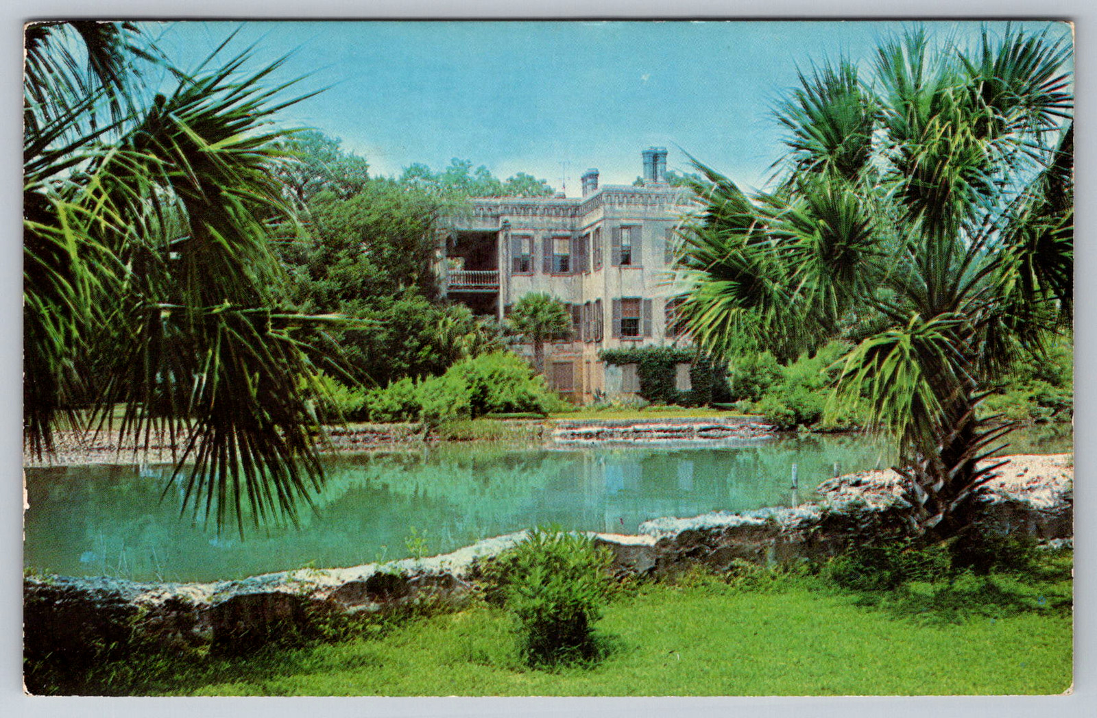c1960s Danner Home Historic Beaufort SC Antebellum Garden Postcard
