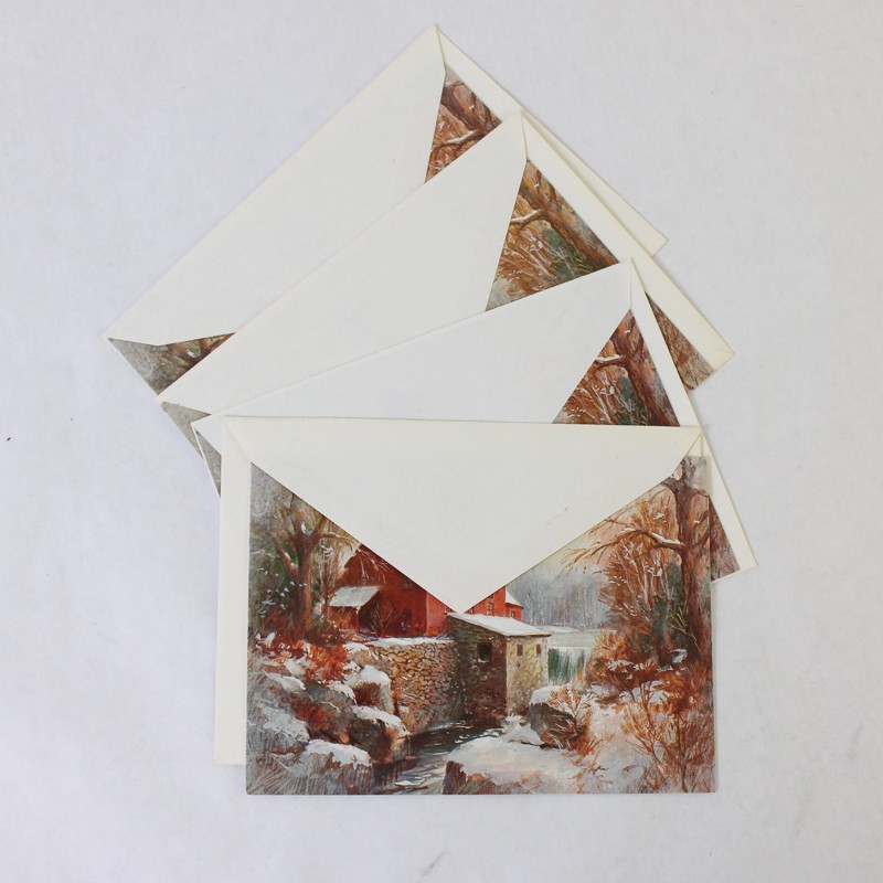 Set of 4 VTG Grand Award Winter Landscape Happy Holidays Greeting Cards Unused Set of 4 VTG Grand Award Winter Landscape Happy Holidays Greeting Cards Unused