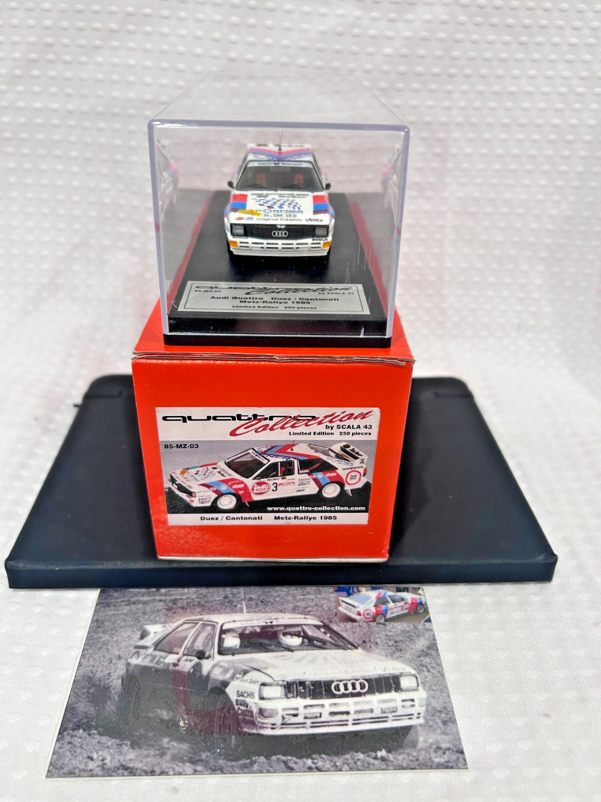 Quattro Collection 1/43 by Scala Audi Quattro #3 Duez/Cantonati Metz Rallye 1985 Quattro Collection 1/43 by Scala Audi Quattro #3 Duez/Cantonati Metz Rallye 1985