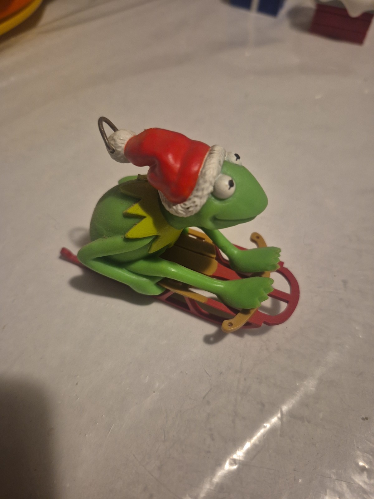 Hallmark 1981 Muppets Kermit the Frog On Sled - Christmas Ornament