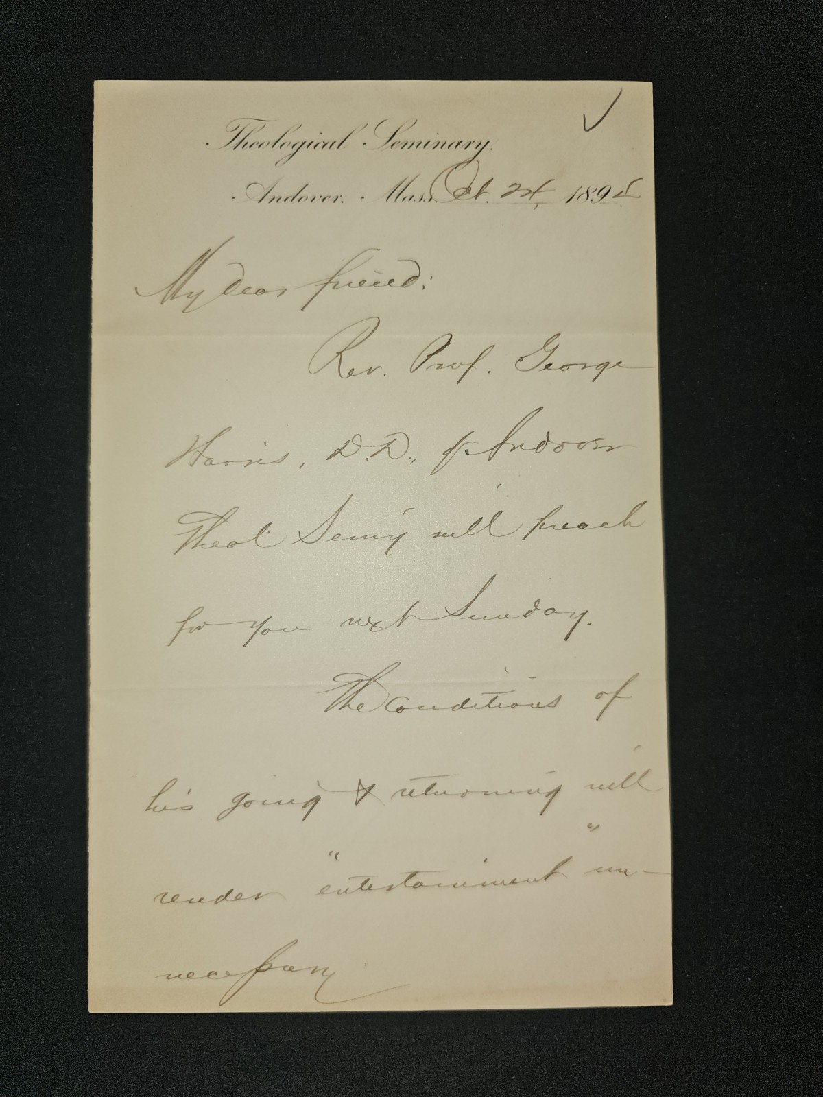 1890s Andover Seminary Letters – Rev. J.H. Churchill – Old Corner Bookstore &...