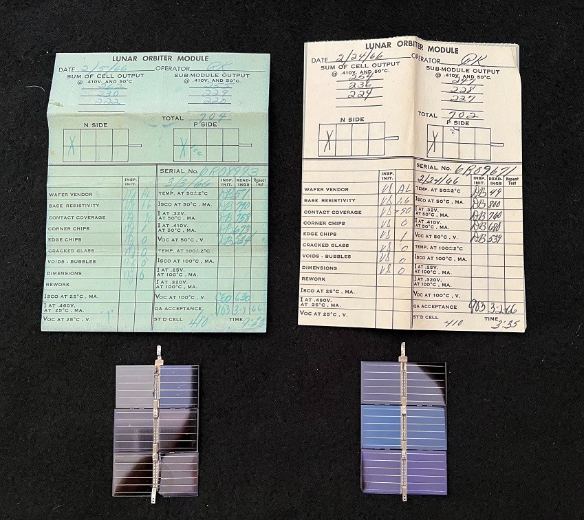 NASA Apollo Lunar Orbiter program - Two Working Solar Cells