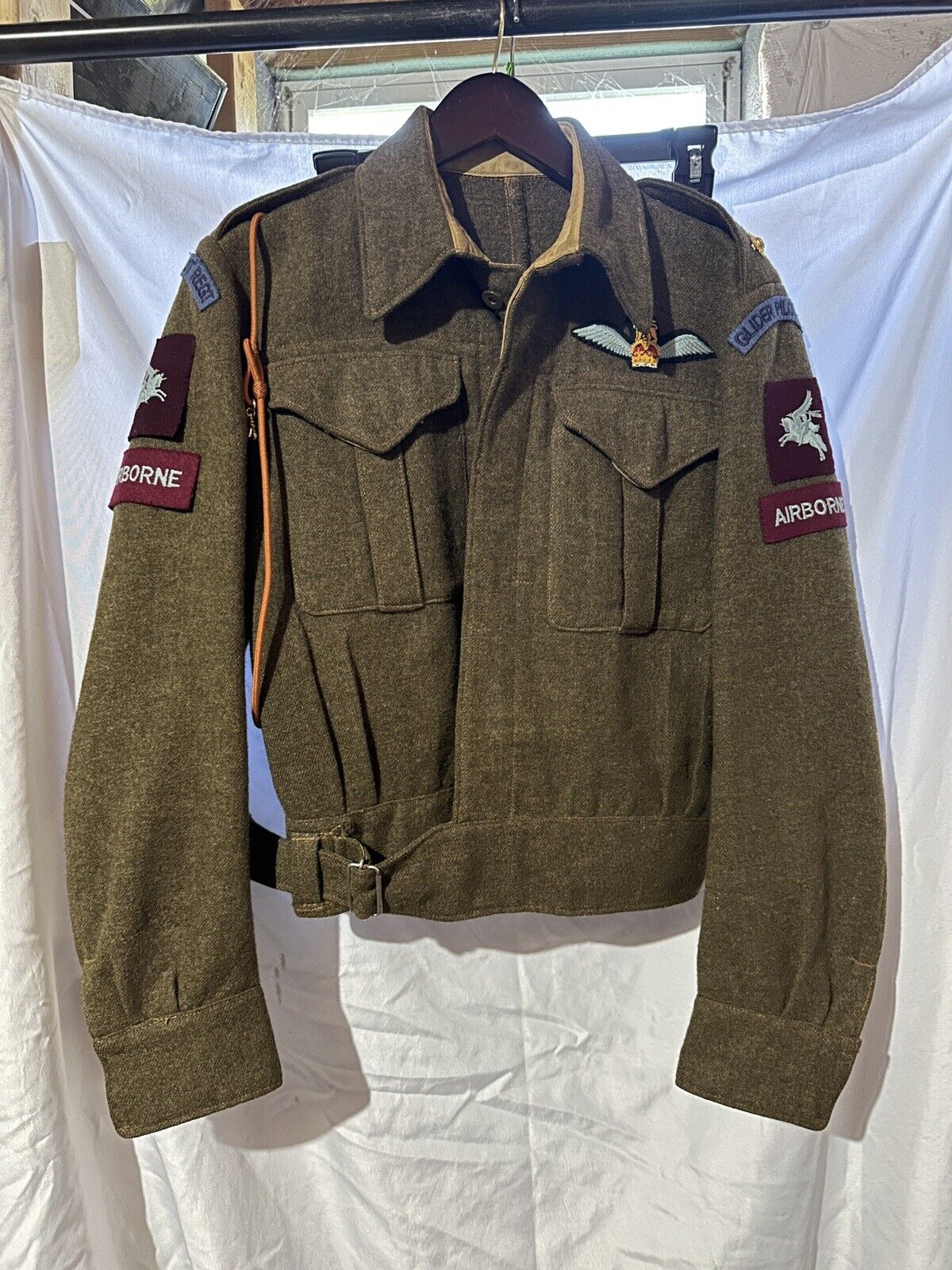 WW2 British RAF Glider Pilot Regiment Officers Battle Dress Jacket Dated 1944