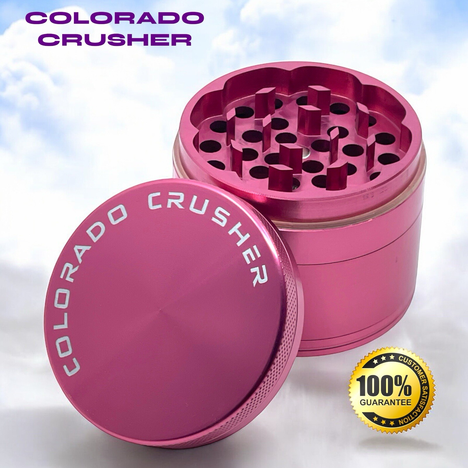 Colorado Crusher Spice Herb Tobacco Grinder 2.5 Inch 4 Piece  Aluminum 56MM