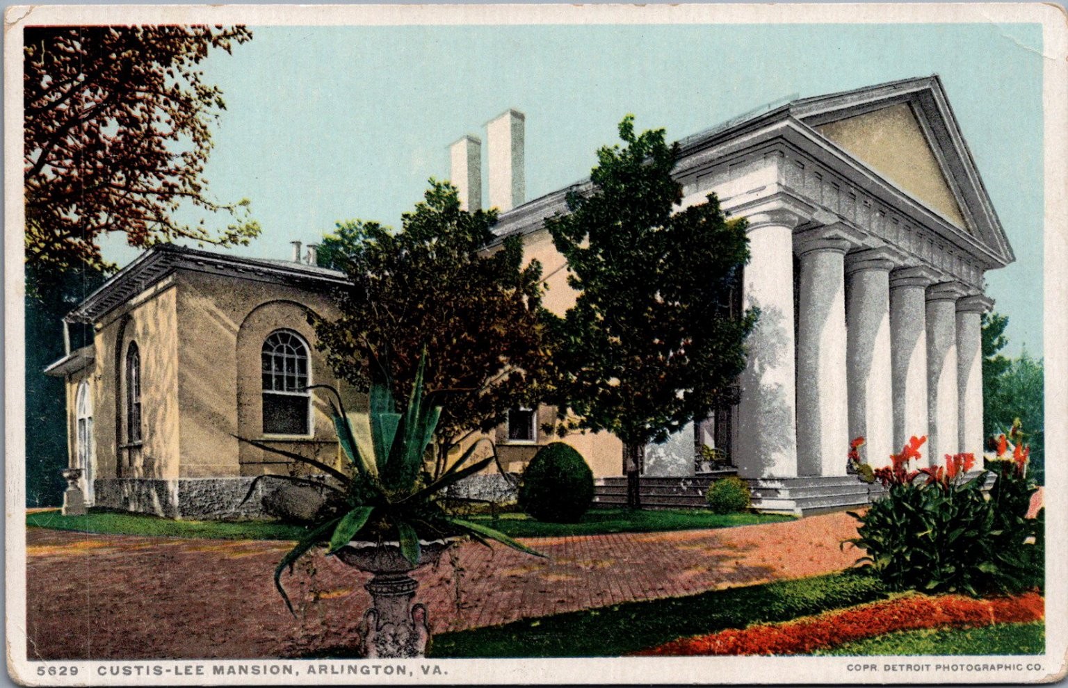 Custis-Lee Mansion Arlington VA Phostint Postcard Detroit Publishing Co.