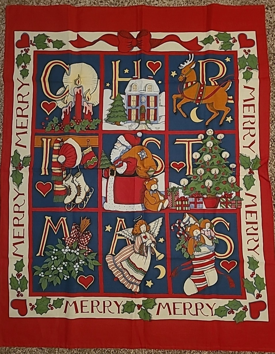 Vtg Susan Winget Christmas Fabric Traditions Wall Hanging Table Topper 1993 NWOT Vtg Susan Winget Christmas Fabric Traditions Wall Hanging Table Topper 1993 NWOT