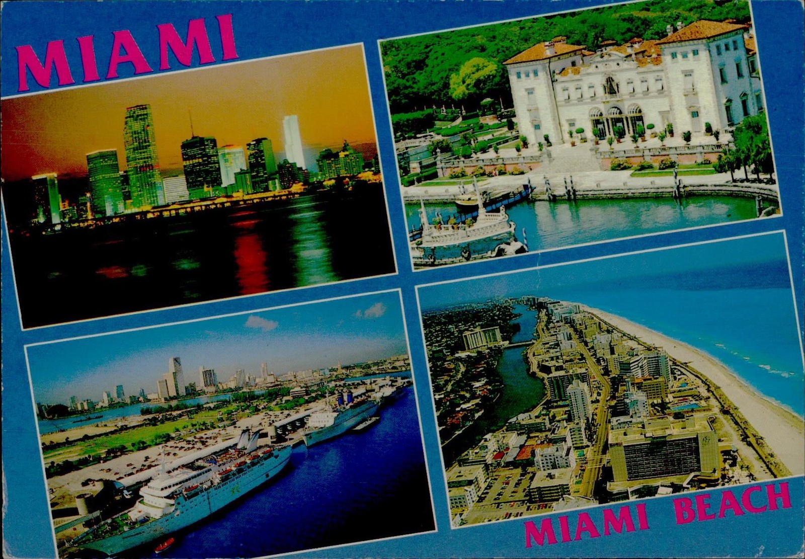 Florida Impressions MIAMI MIAMI BEACH Postcard Villa Viscaya Cruise Postmark Florida Impressions MIAMI MIAMI BEACH Postcard Villa Viscaya Cruise Postmark