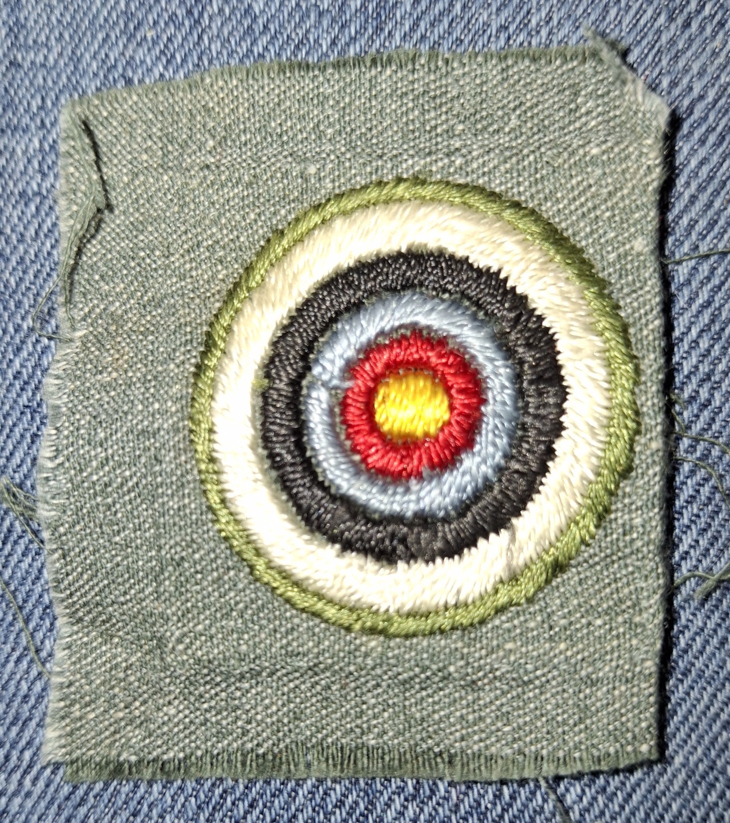 1928-1933 Girl Scout ARCHERY Badge Full Square Uncut Very Rare