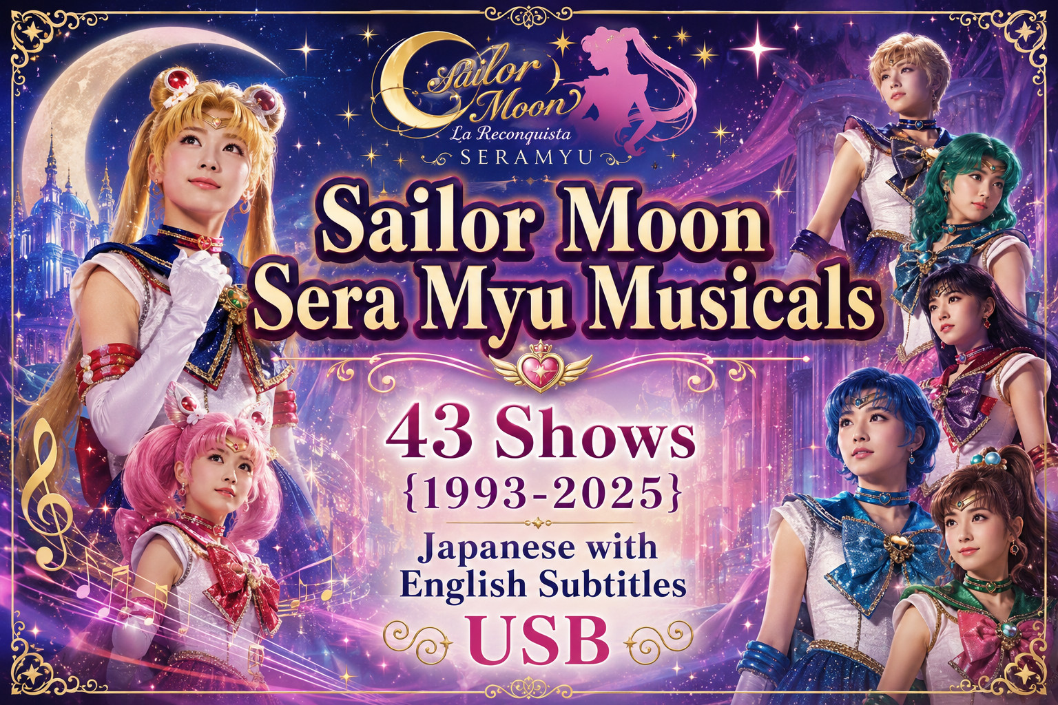 USB SAILOR MOON 41 Sera Myu Musicals Japanese with English Subs Not DVD Bluray