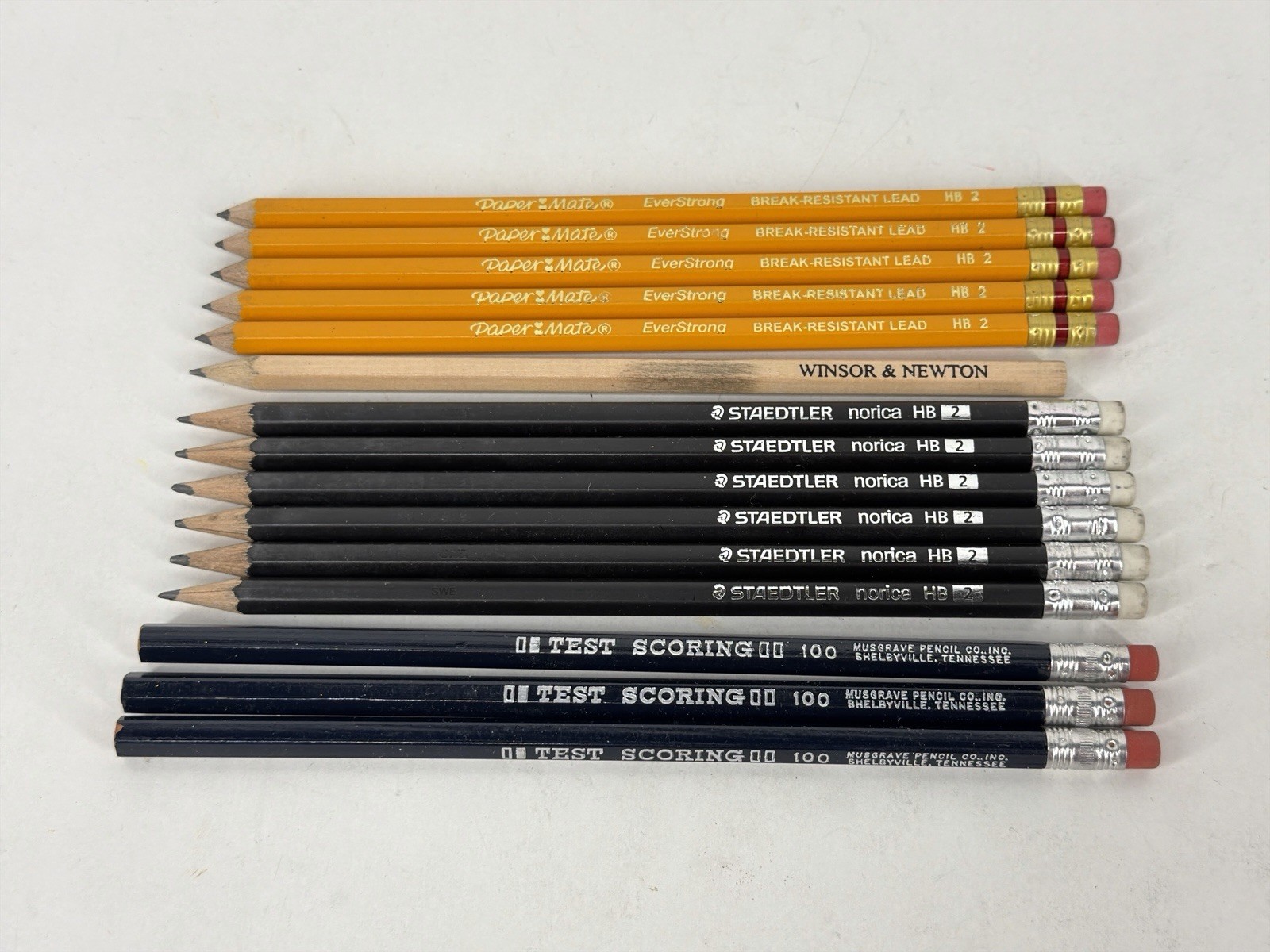 Lot Of 15 Pencils - Musgrave Test Scoring 00 100 Black Winsor & Newton Staedtler