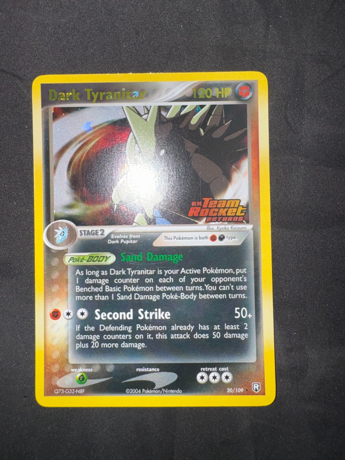 Pokemon EX Team Rocket Returns Dark Tyranitar Reverse Holo 20/109 Stamped NM