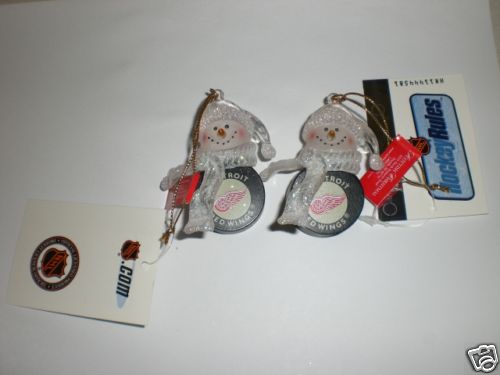 2~ Detroit Red Wings Mini Hockey Puck Christmas Ornament