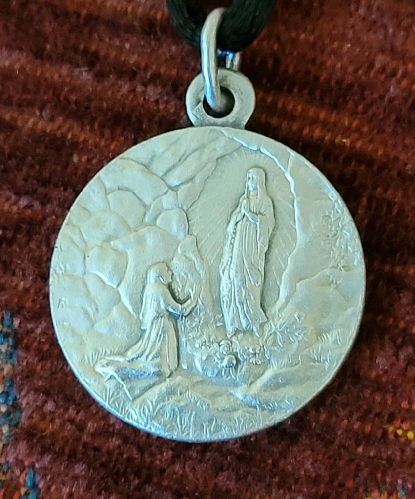 St. Bernadette Vintage & New Medal Catholic France Patron For Illness A. Penin