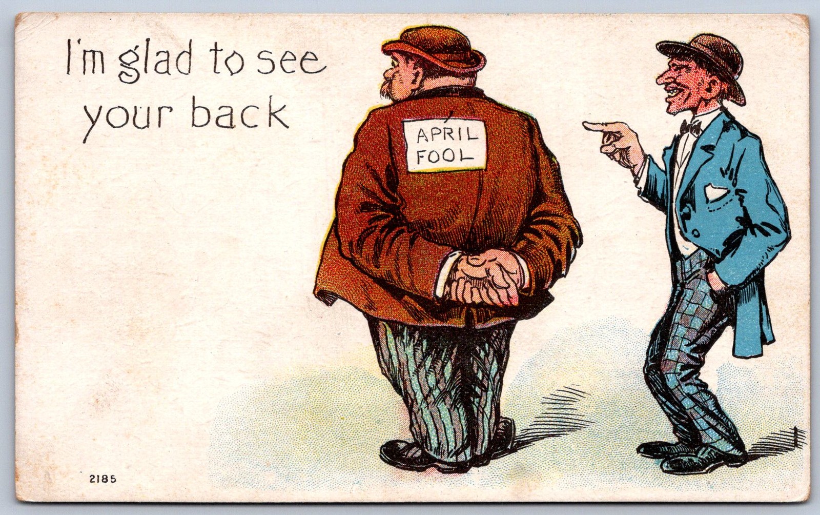 K36/ Interesting Postcard c1910 April Fools Day Note on Back Comic 510