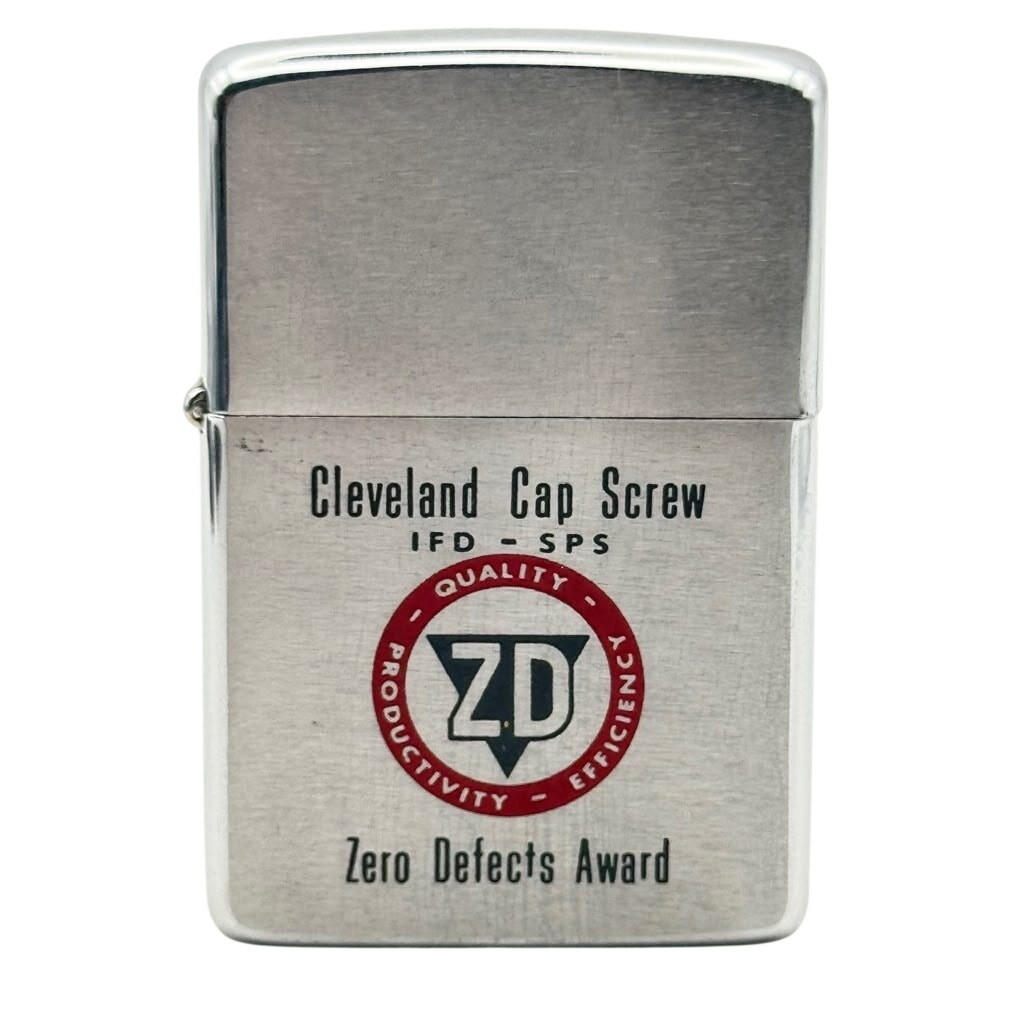 1967 Zippo Cleveland Cap Screw Zero Defects Award Advertising Lighter 1967 Zippo Cleveland Cap Screw Zero Defects Award Advertising Lighter