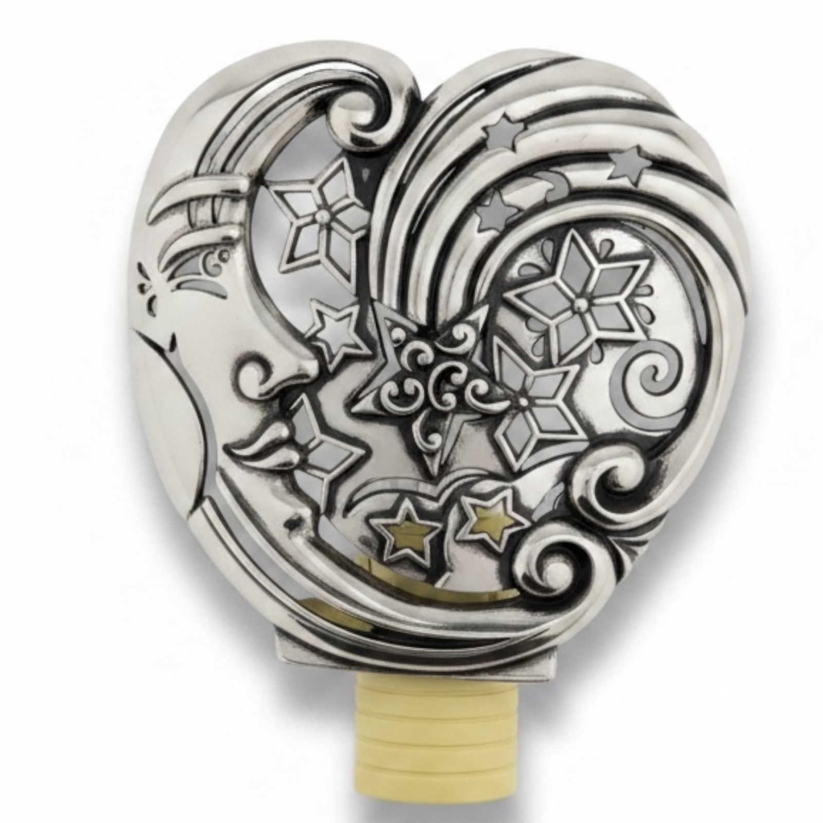Brighton Nightlight Half Moon, Stars Night Light Cover Base Silver.