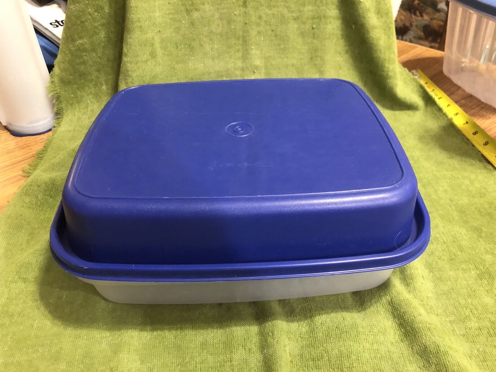 Vintage Tupperware Season Serve Small Blue Marinating Container w/ Lid  (Used)