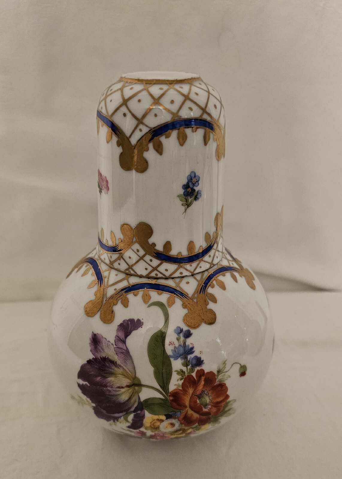 VINTAGE ELIOS ITALY HAND PAINTED PEINT MAIN H F TUMBLER UP BEDSIDE WATER CARAFE