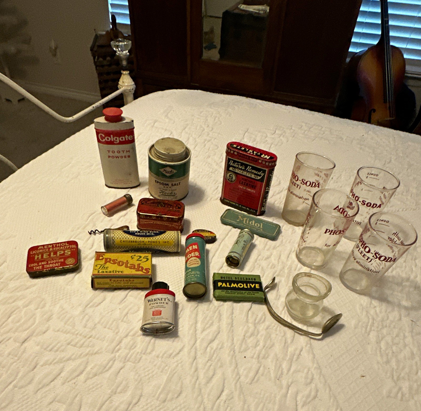 Colgate Vintage Medicine & First Aid Advertising Lot w/ Tooth Powder Tin