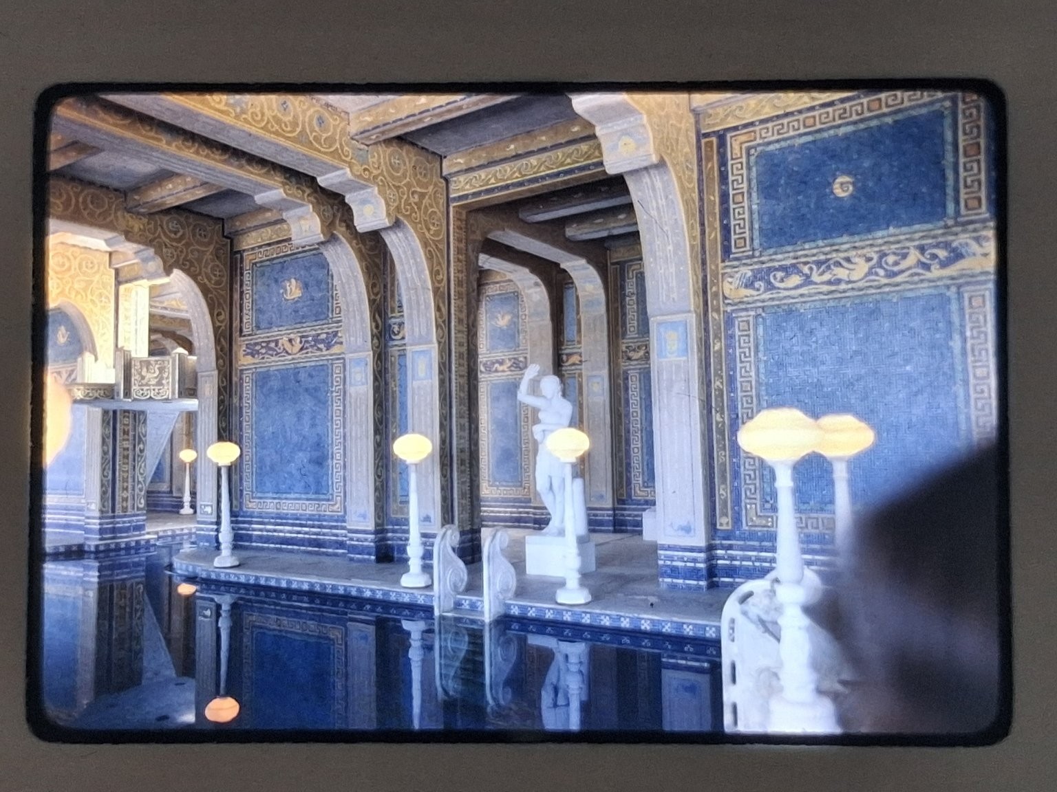 Ornate Indoor Swimming Pool Ektachrome Slide 1978 Architectural Interior Kodak