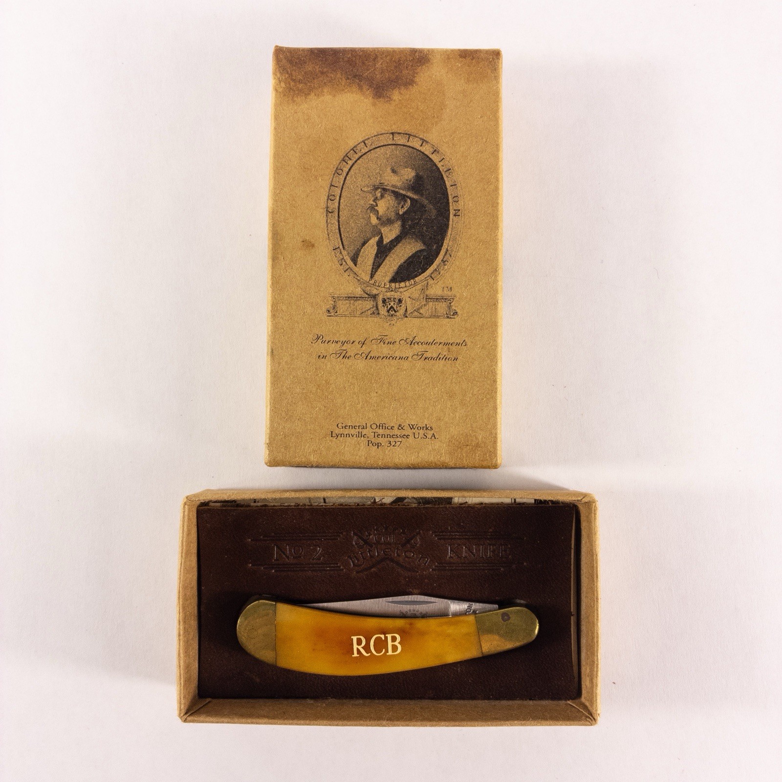 Vtg Colonel Littleton USA Foxfire No 2 Folding Pocket Knife w/ Original Box 