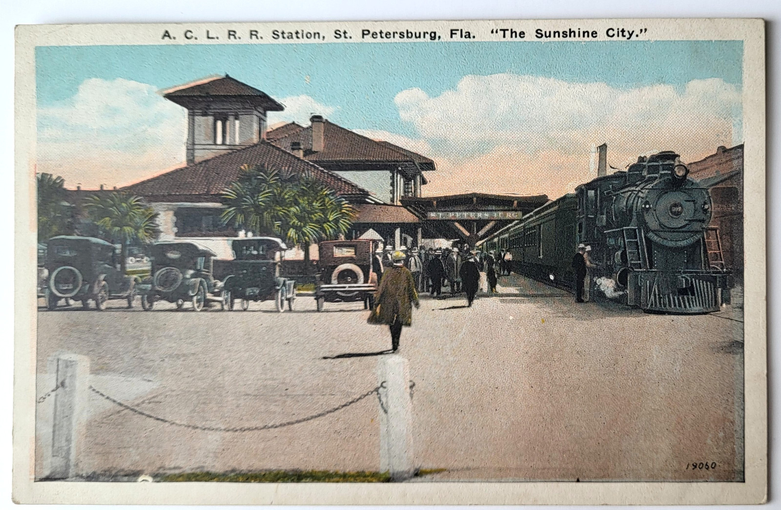 VTG 1920 PC A C L R R STATION ATLANTIC COAST LINE TRAIN DEPOT ST PETERSBURG FL