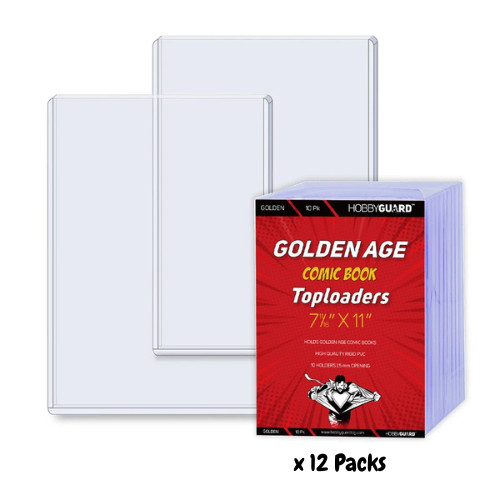 120 GOLDEN AGE Comic Book Topload Holders - Rigid Top loaders NEW Hobby Guard