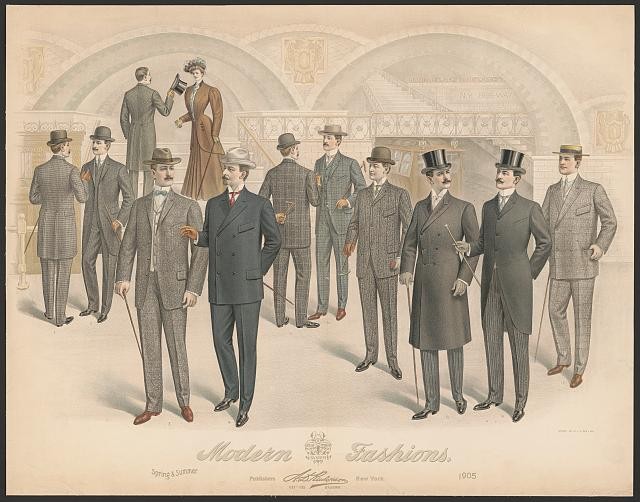 New York 1904 Modern Fashions Spring Summer Men Suits Hats Fashion Print
