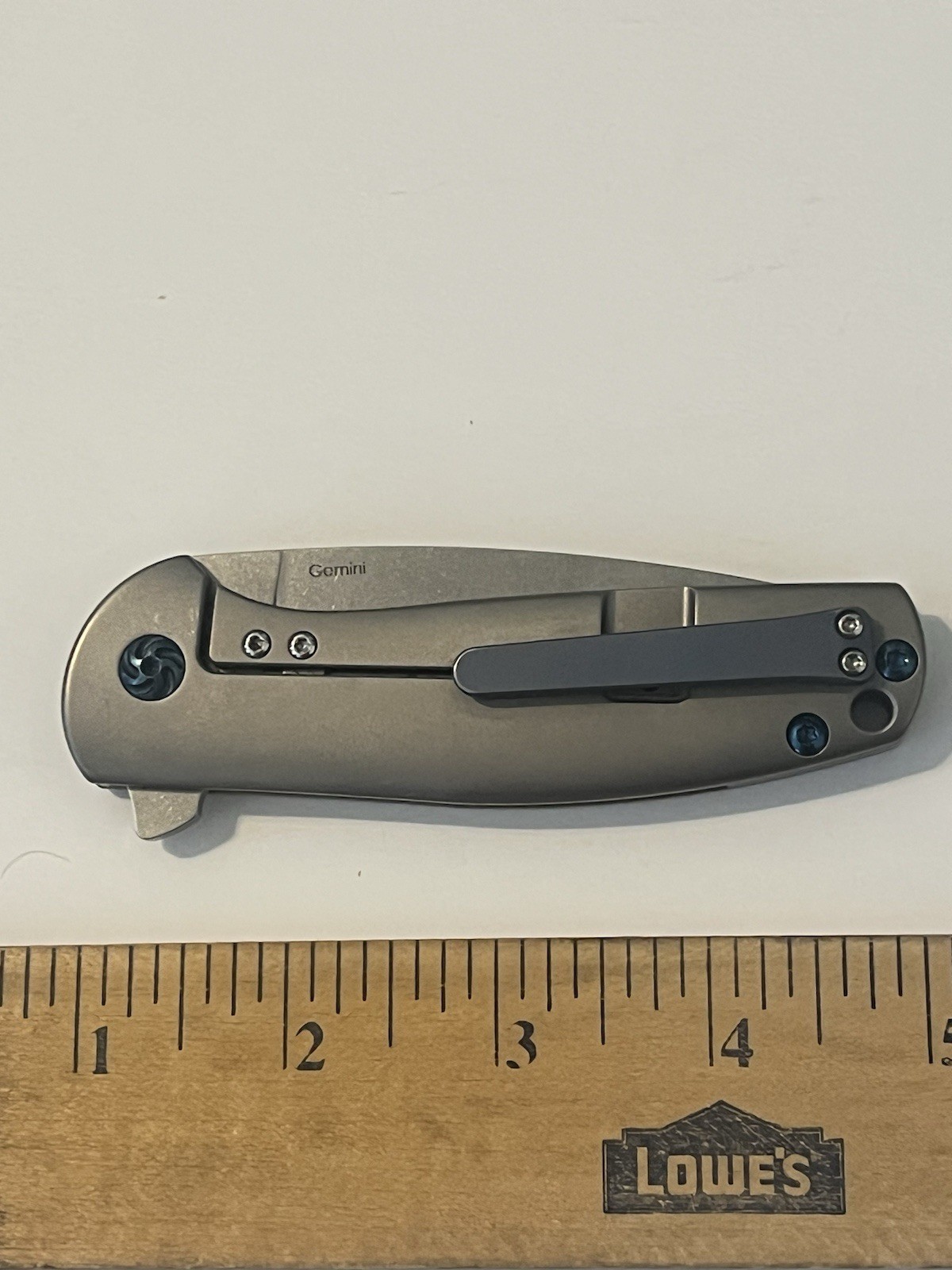 Kizer Gemini Ray Laconico Titanium S35VN Folding Knife Ki3471 Blue Hardware