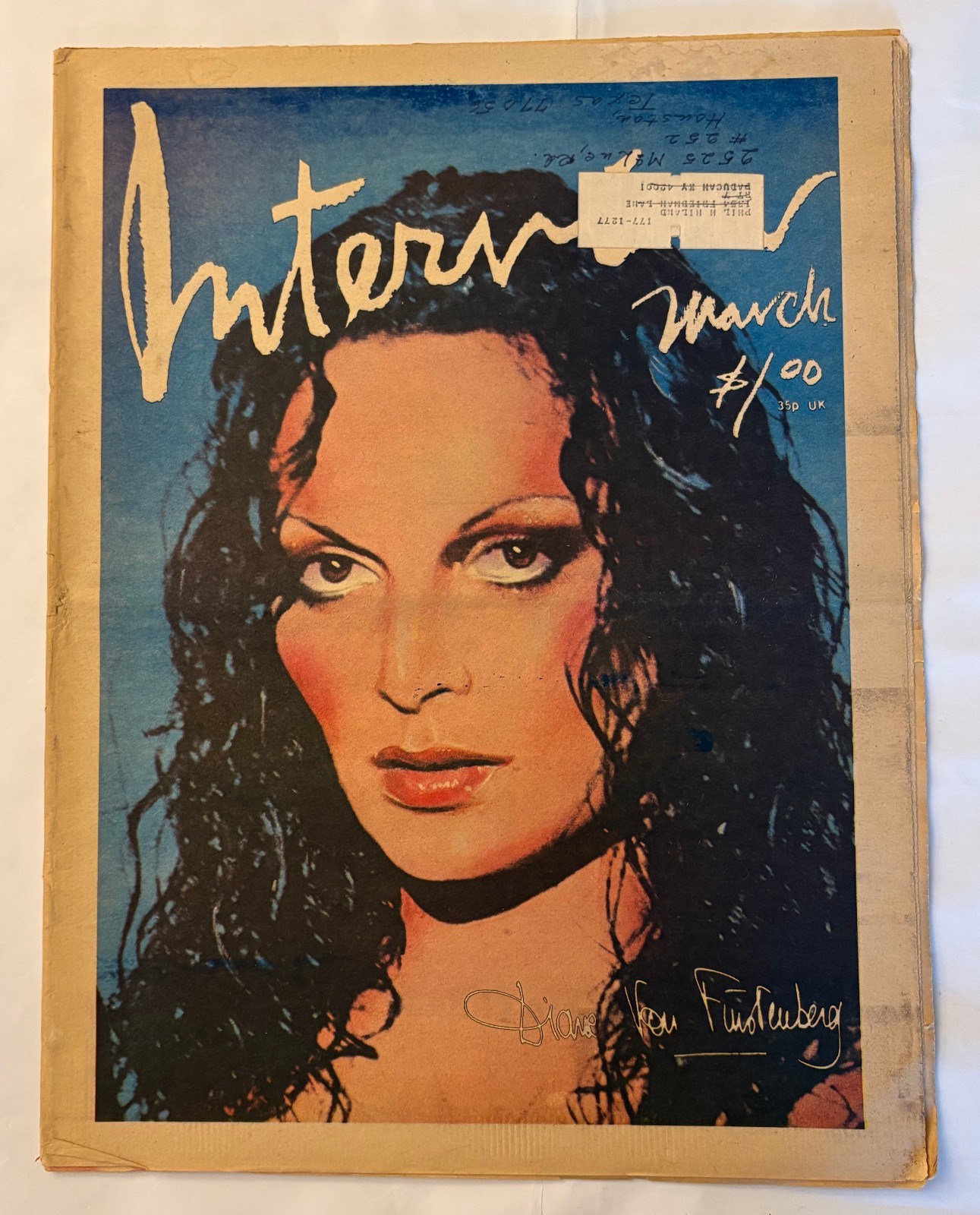 vintage ANDY WARHOL INTERVIEW newspaper march 1977 DIANE VON FURSTENBERG