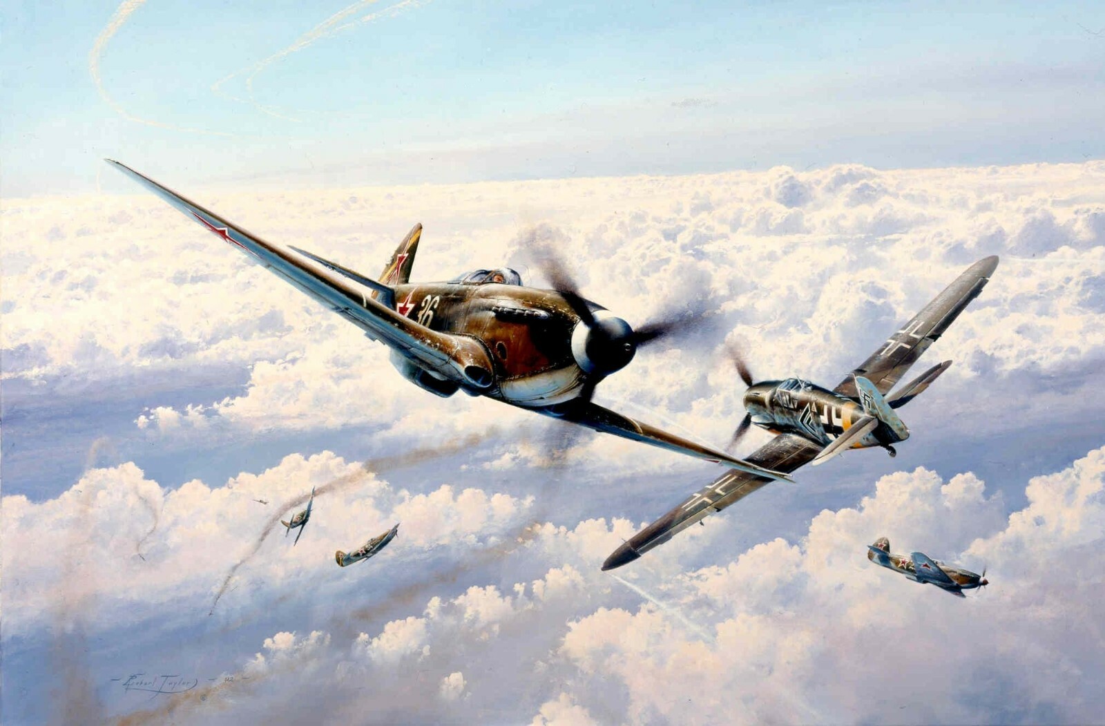 Russian Roulette by Robert Taylor signed by Luftwaffe & Russian Fighter Aces