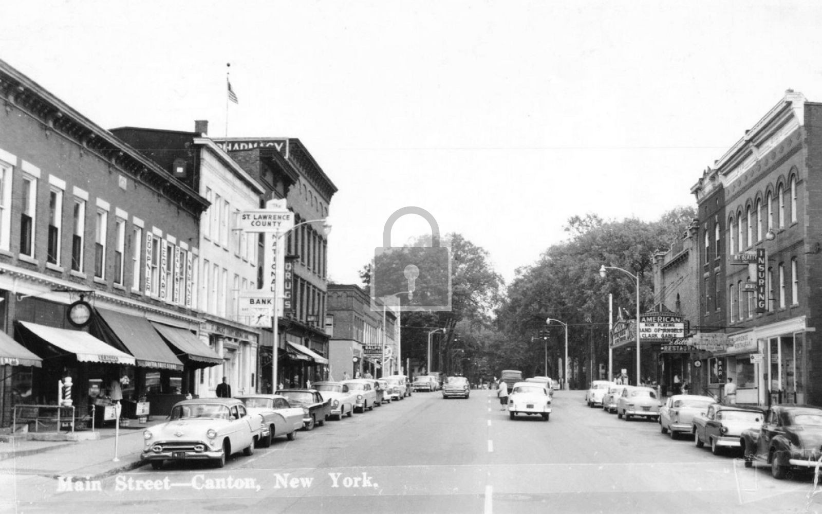 Main Street View Canton New York NY - Reprint