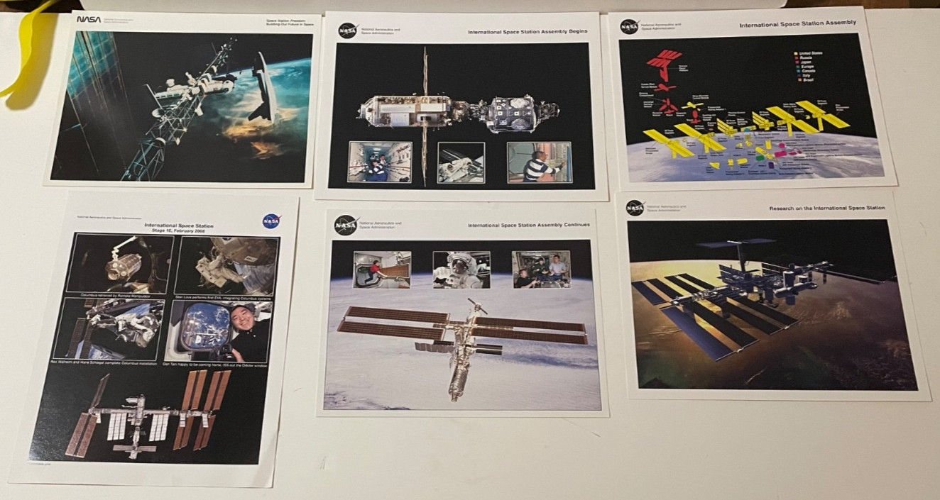NASA International Space Station 8x10 Lithographs. Lot of 6 +ISS extras
