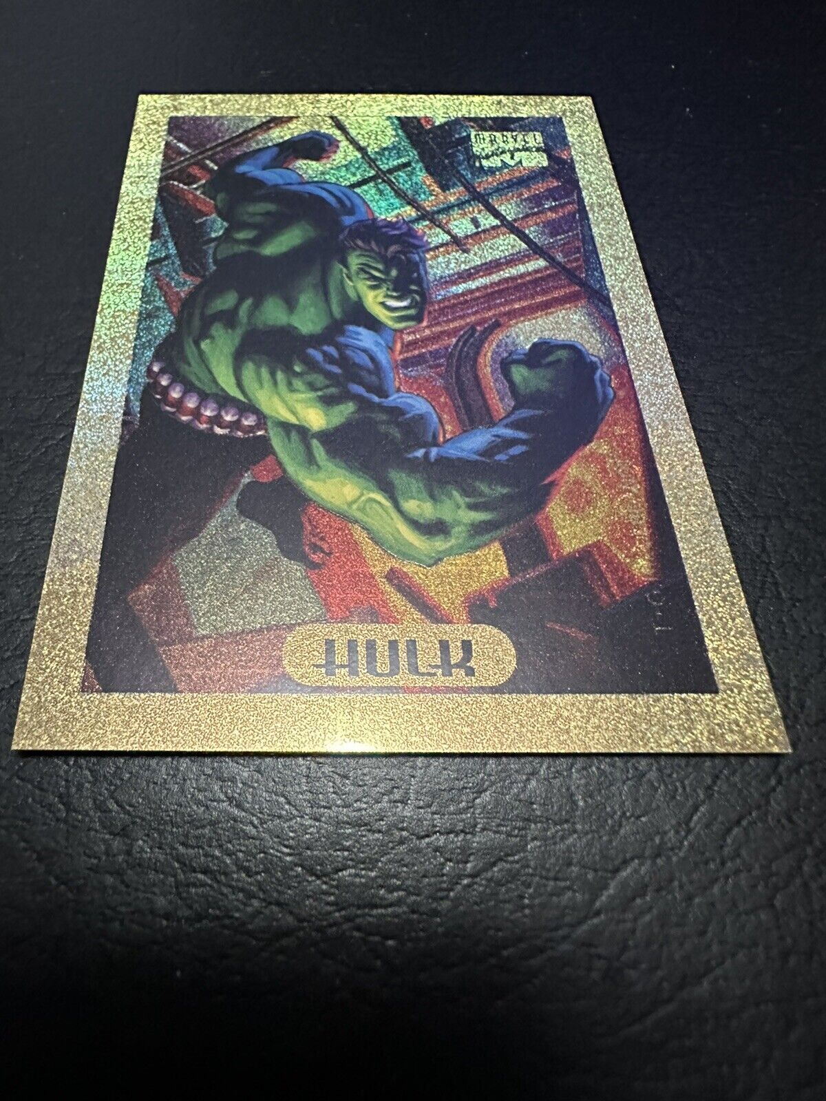 1994 Marvel Masterpieces HULK GOLD HOLOFOIL INSERT CARD, #4 - NM - Fleer
