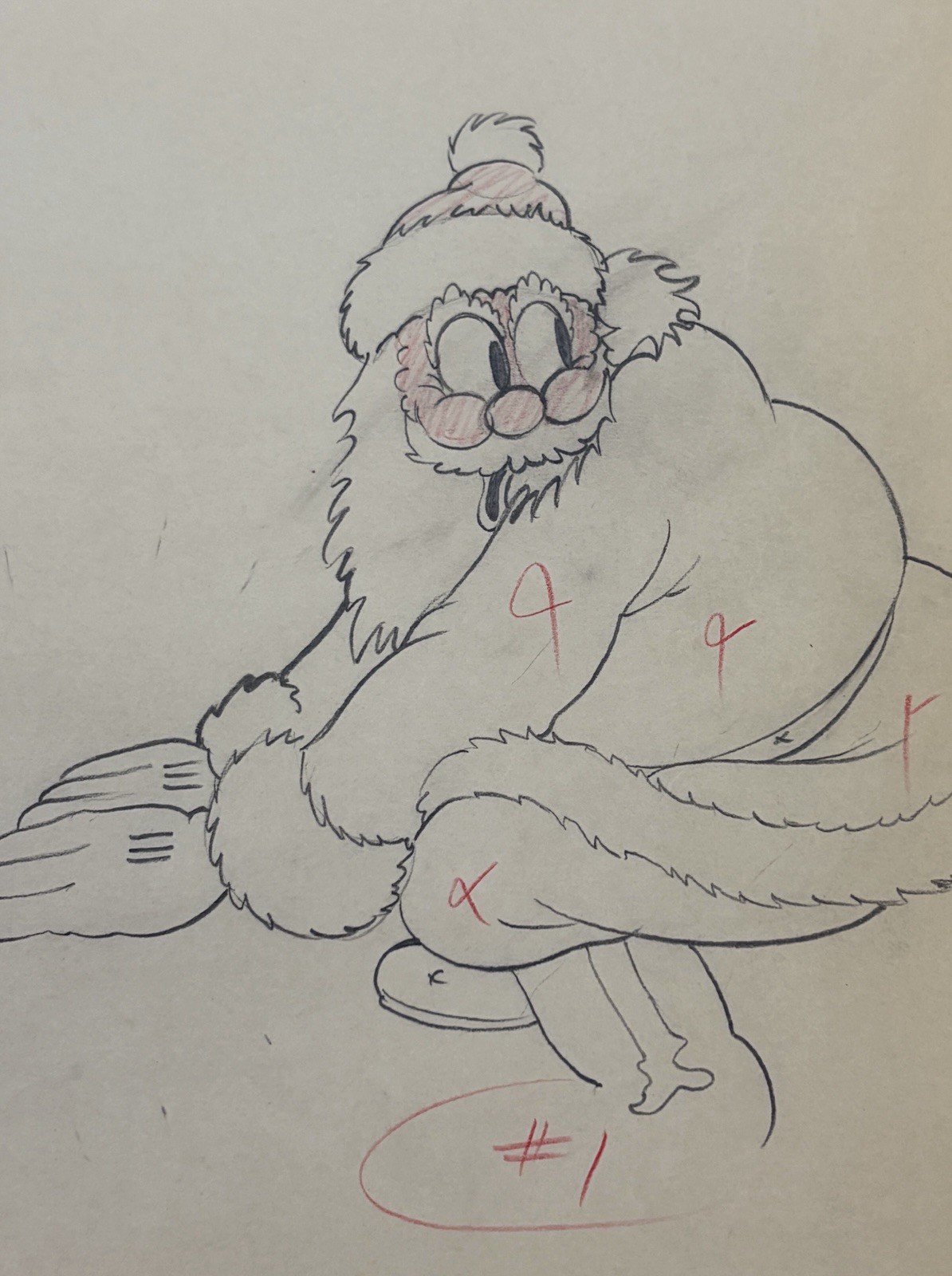 Santa Disney Production Drawing Pair The Night Before Christmas Walt Disney 1933