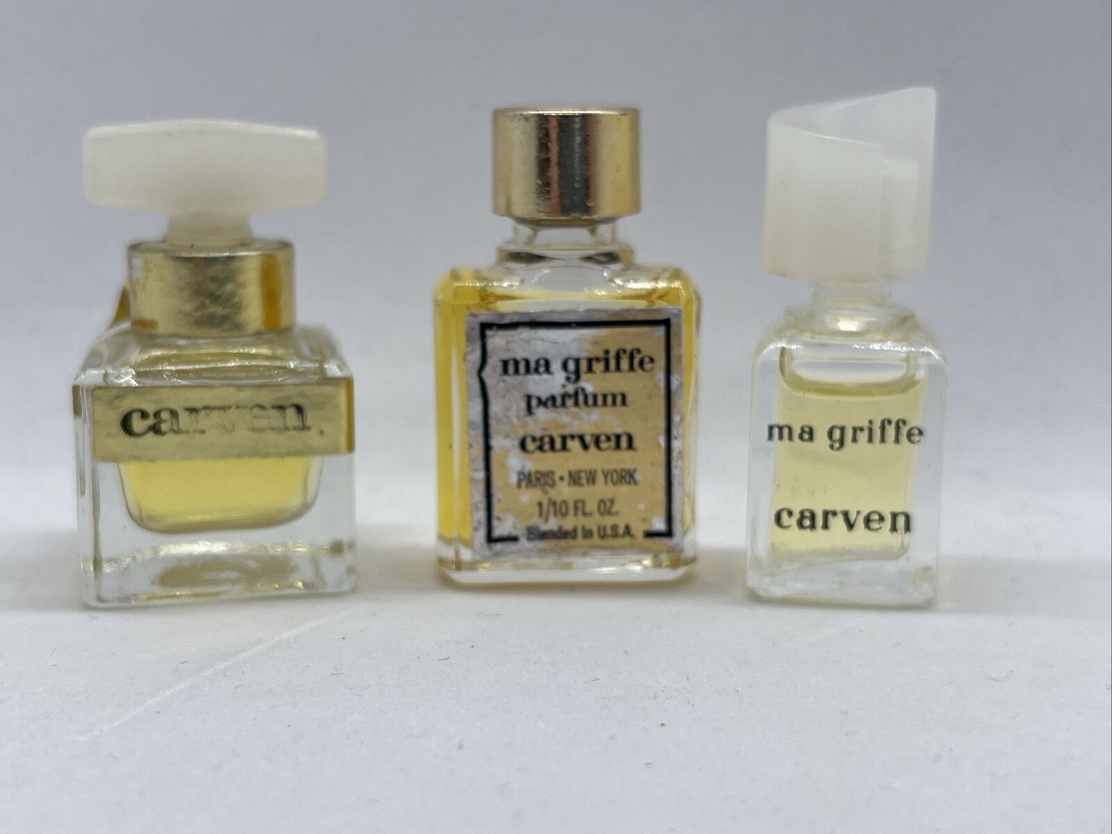 VTG Lot of 3 Ma Griffe CARVEN Mini PDT Women Perfume 3ml 3.75 Ml & ?ml