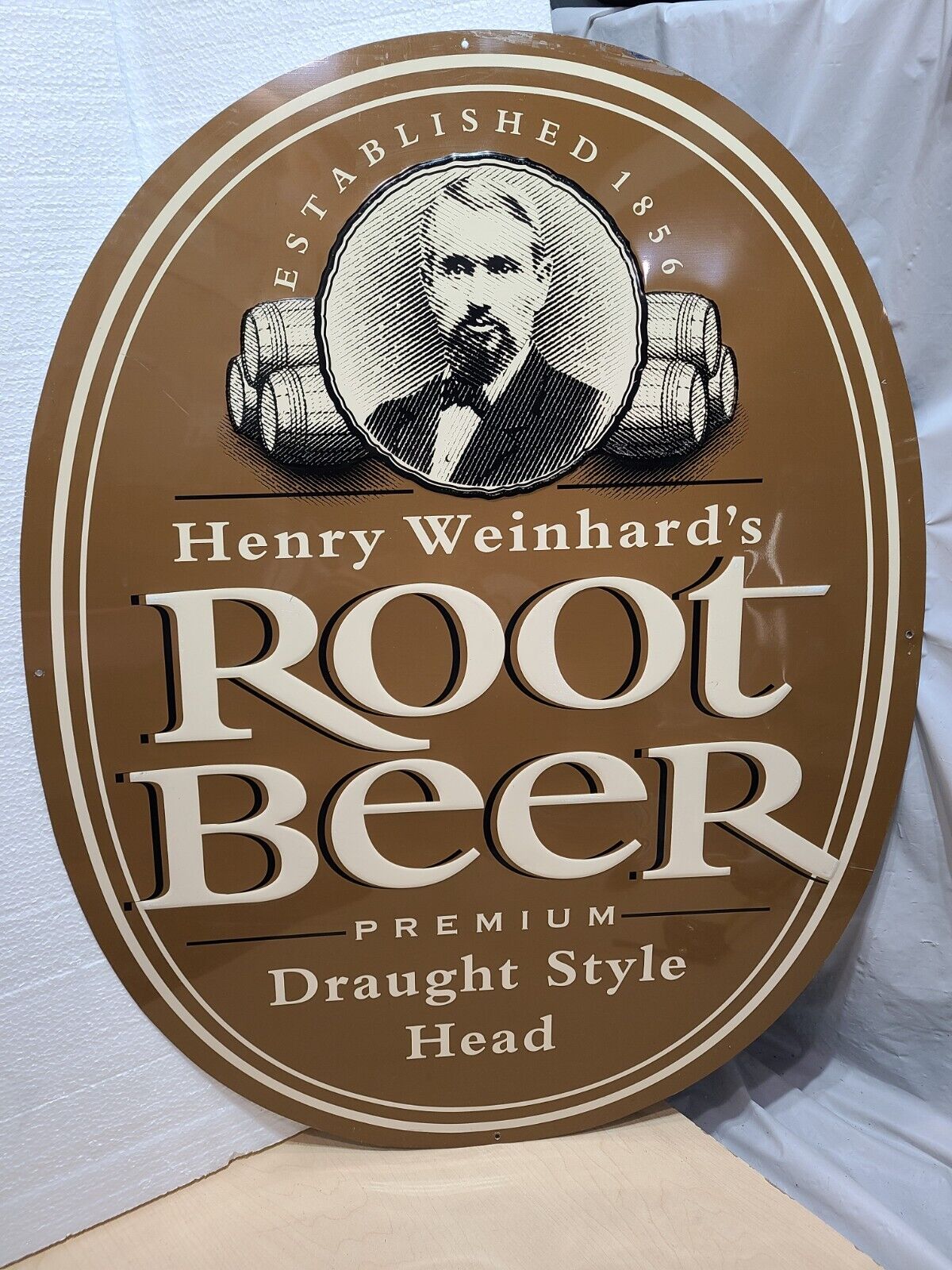 VTG Henry Weinhard's Root Beer Metal Advertising Sign apr 33.5