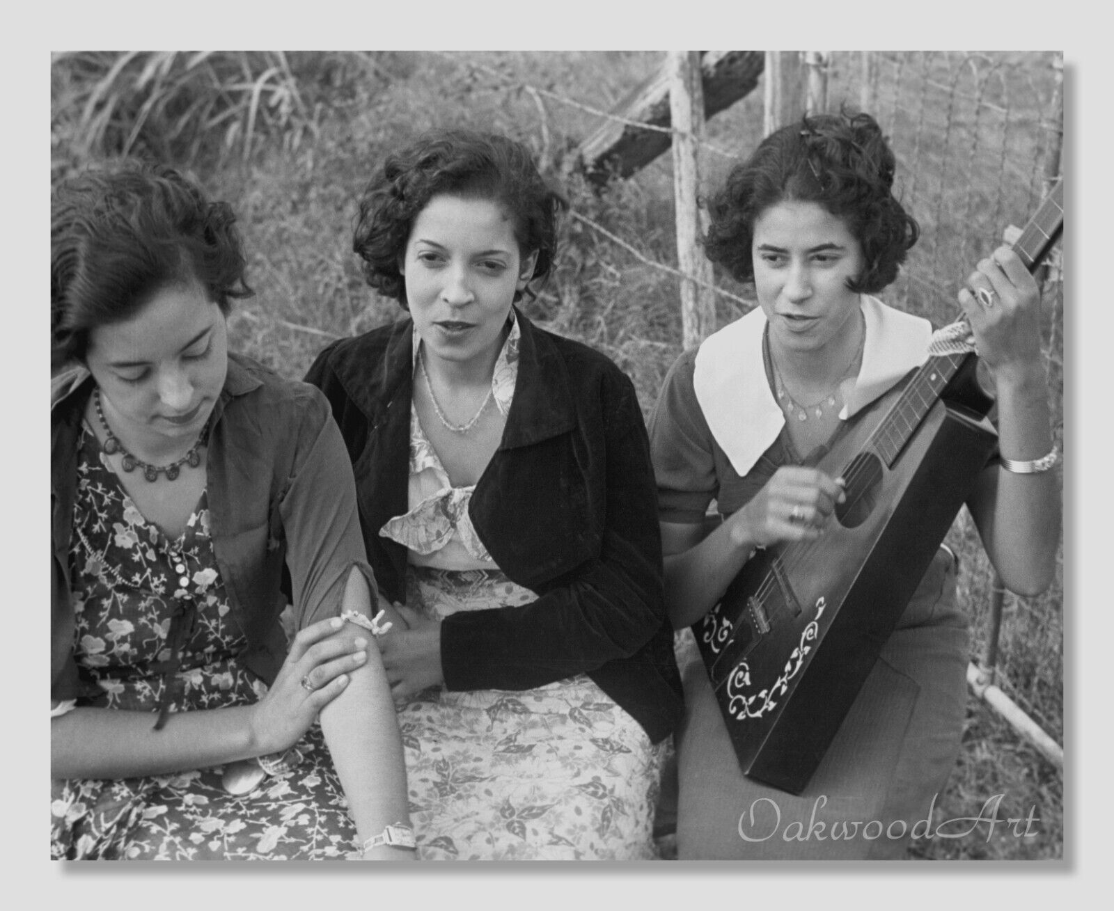 Three Creole Girls, Plaquemines Parrish Louisiana c1935, Vintage Photo Reprint