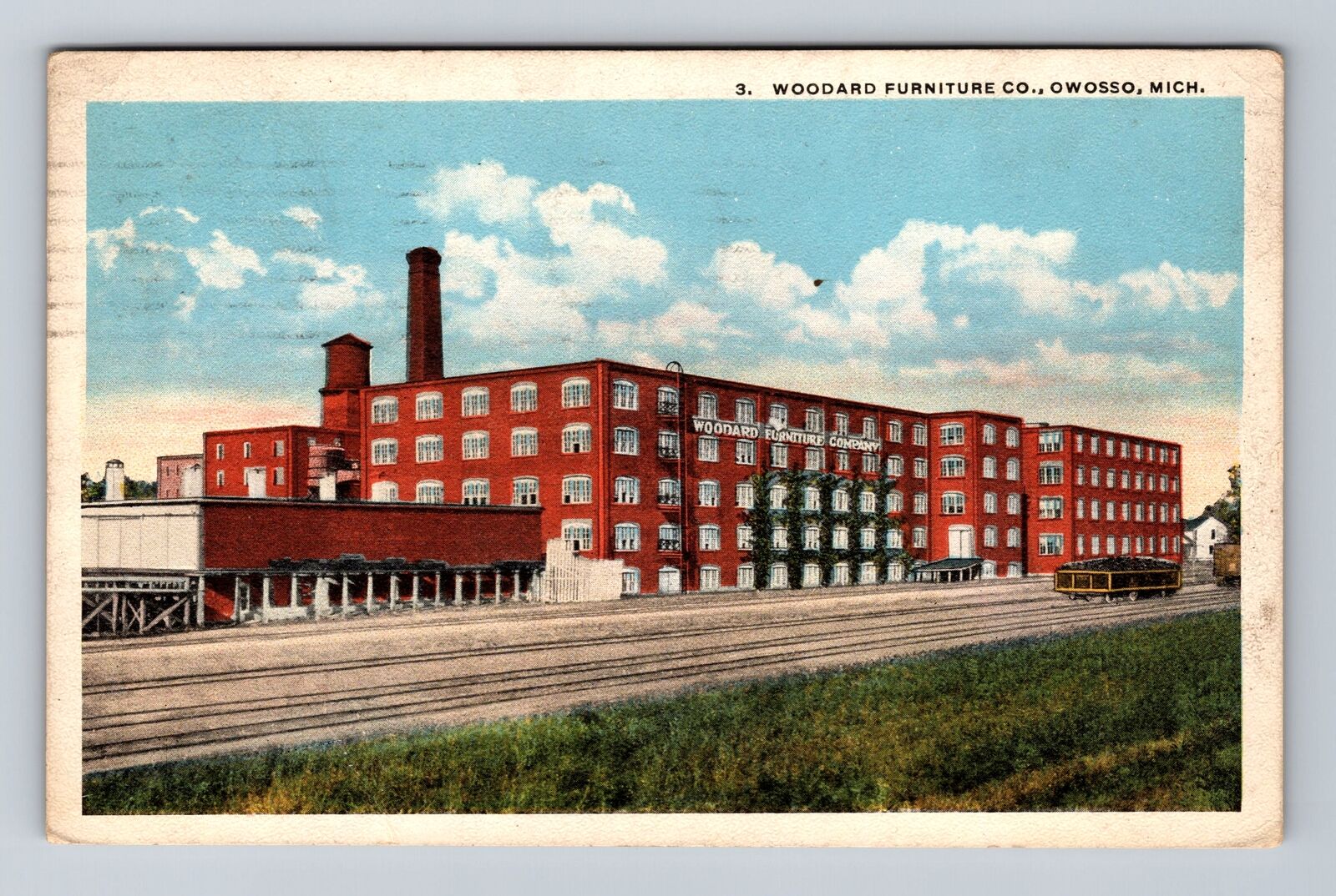 Owosso MI-Michigan, Woodard Furniture Co Antique, Vintage c1924 Postcard