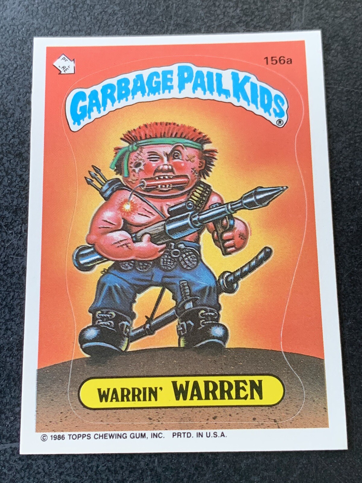 1986 TOPPS GARBAGE PAIL KIDS OS4 156a WARRIN WARREN “PEEL HERE ERROR” ULTRA RARE